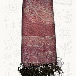Vintage Paisley Fringe Boho Scarf